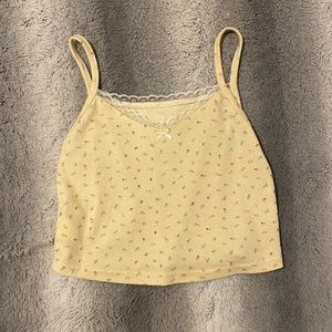 Light yellow floral tank top